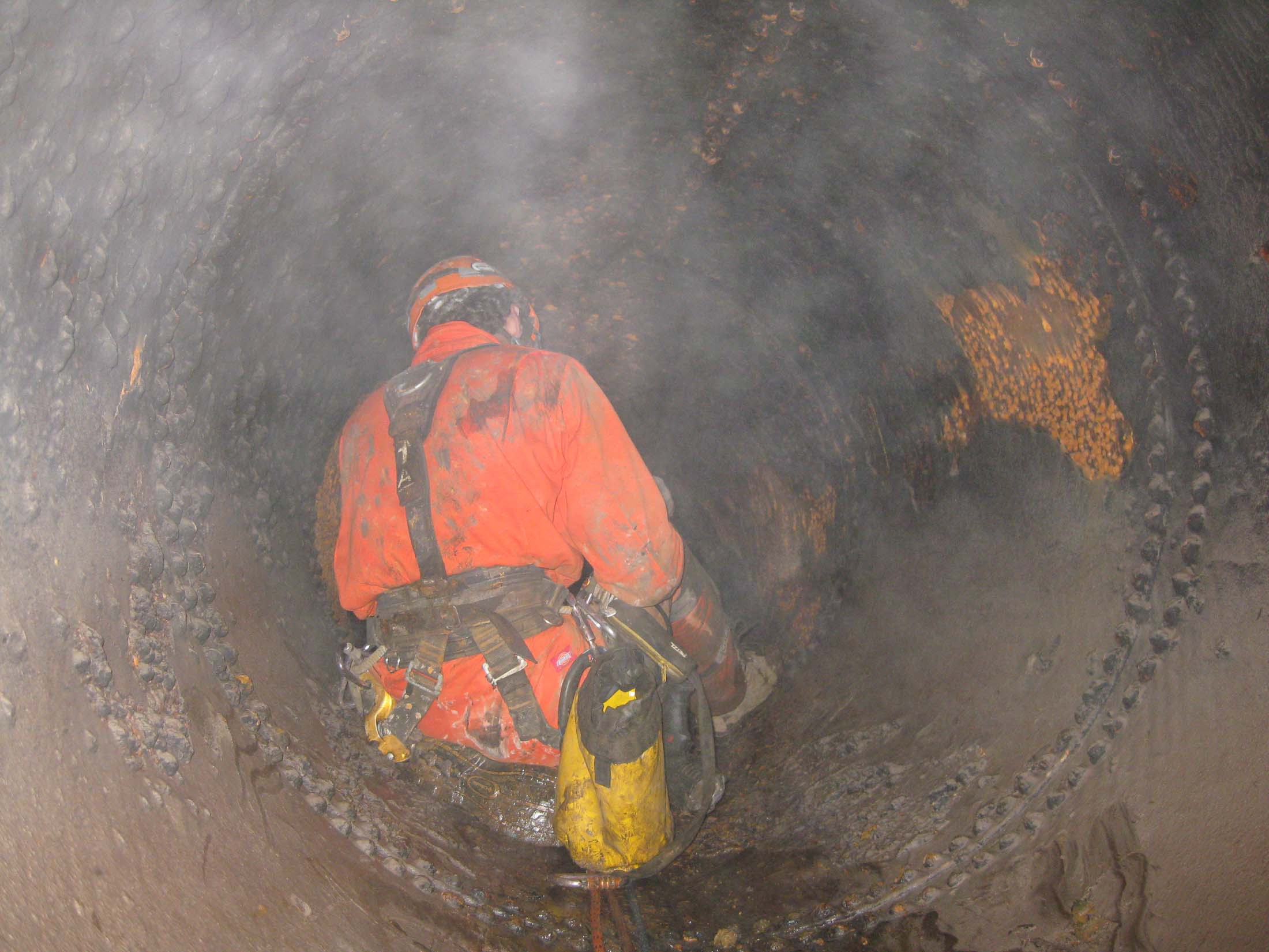 Inside the penstock